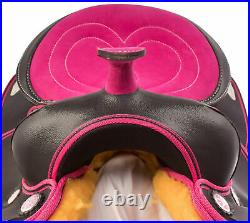 New Pink Synthetic Western Barrel Racing Horse Tack Saddle With Free Shipping
