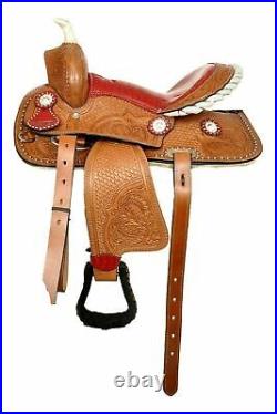 New Premium Leather Western Barrel Racing Horse Tack Saddle Size 10-18.5 F/S