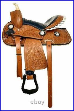 New Premium Leather Western Barrel Racing Horse Tack Saddle Size 10-18.5 F/S