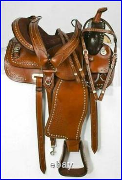 New Premium Leather Western Horse Tack Saddle Size- (10 to 19 Inch) Free Ship