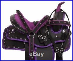 New Purple Crystal Synthetic Western Youth Kids Pony Saddle Tack Pad 10