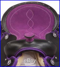New Purple Crystal Synthetic Western Youth Kids Pony Saddle Tack Pad 10