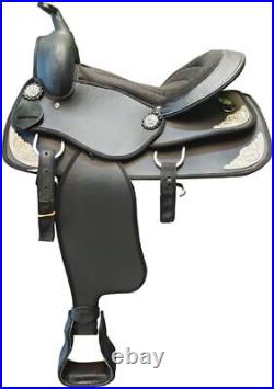 New Style Western Synthetic Pleasure Barrel Trail Horse Saddle & Tack Set Free