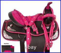 New Synthetic Pleasure Trail Barrel Racing Horse Tack Saddle All Size Free Ship