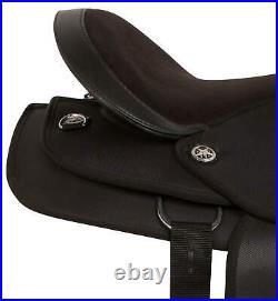 New Synthetic Western Adult Barrel Racing Horse Tack Saddle with Free Shipping