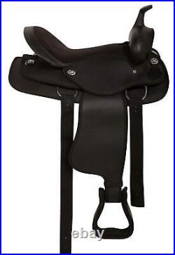 New Synthetic Western Adult Barrel Racing Horse Tack Saddle with Free Shipping