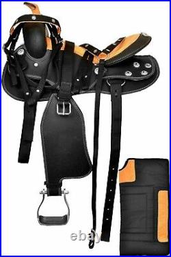 New Synthetic Western Racing Horse Tack Saddle With Free Shipping