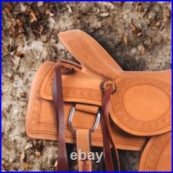 New! TOOLED TRAIL WESTERN SADDLE PLEASURE LEATHER HORSE TACK SET 15 16 17 18