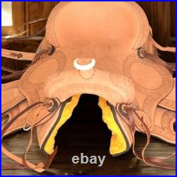 New! TOOLED TRAIL WESTERN SADDLE PLEASURE LEATHER HORSE TACK SET 15 16 17 18