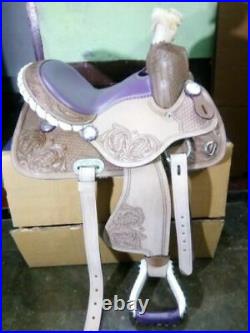 New Western Leather Barrel Racing Horse Tack Saddle Size (10 to 19) Free Ship