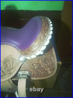 New Western Leather Barrel Racing Horse Tack Saddle Size (10 to 19) Free Ship
