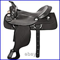 New Western Saddle Synthetic And Leather Saddle For Horse -Colour Black 10To18