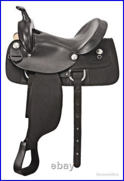 New Western Saddle Synthetic And Leather Saddle For Horse -Colour Black 10To18