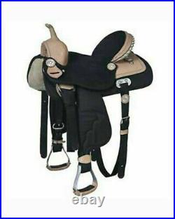 New Western Synthetic Barrel Racing Horse Saddle Size 10 to18.5 Free Shipping