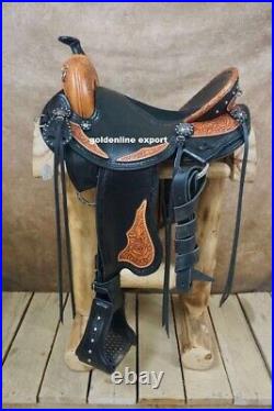 New Western leather saddle with cow Softy seat/ sizes 15to 18 With Assoseries