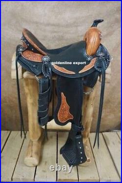 New Western leather saddle with cow Softy seat/ sizes 15to 18 With Assoseries