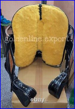 New Western leather saddle with cow Softy seat/ sizes 15to 18 With Assoseries