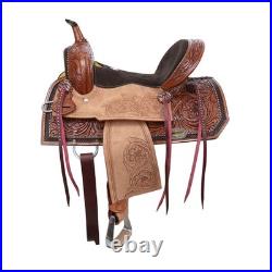 Oakley Barrel Style Saddle Floral & Leaf Tooling Full QH Bars 13 NEW