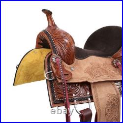 Oakley Barrel Style Saddle Floral & Leaf Tooling Full QH Bars 13 NEW