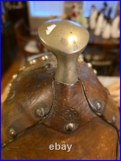 Old Vintage Horse Saddle Brass Horn Wood Stirrups Tooled Design Metal Studs