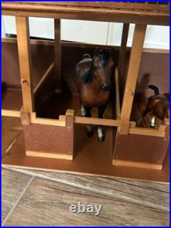 Old Western Stable # 200 1970'S Complete Set in Original Box All Wood