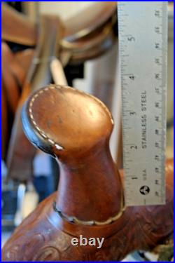 Ornate 16 Saddle King Western Saddle Leather Nicely Embossed, Well Broken In