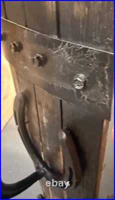 Outdoor Barn Decor, Hat & Key Holder Genuine Barrel Staves, Western, Hardware