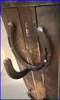 Outdoor Barn Decor, Hat & Key Holder Genuine Barrel Staves, Western, Hardware