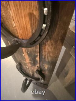 Outdoor Barn Decor, Hat & Key Holder Genuine Barrel Staves, Western, Hardware