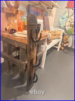 Outdoor Barn Decor, Hat & Key Holder Genuine Barrel Staves, Western, Hardware