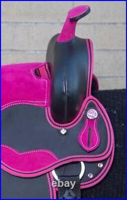 PINK WESTERN PLEASURE YOUTH HORSE PONY CORDURA SADDLE TACK PAD USED 10 12 13 in