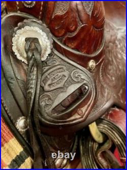 PRICE REDUCED Handmade Paul Showalter Leather 13.5 Western Show Saddle