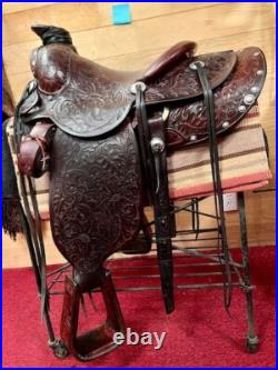 PRICE REDUCED Handmade Paul Showalter Leather 13.5 Western Show Saddle