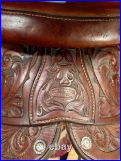 PRICE REDUCED Handmade Paul Showalter Leather 13.5 Western Show Saddle
