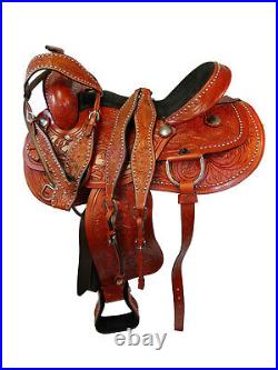 Padded Black Seat Western Saddle 17 16 15 Barrel Racing Pleasure Horse Tack Set