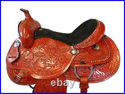 Padded Black Seat Western Saddle 17 16 15 Barrel Racing Pleasure Horse Tack Set