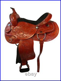 Padded Black Seat Western Saddle 17 16 15 Barrel Racing Pleasure Horse Tack Set