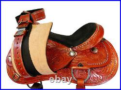 Padded Black Seat Western Saddle 17 16 15 Barrel Racing Pleasure Horse Tack Set