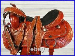 Padded Black Seat Western Saddle 17 16 15 Barrel Racing Pleasure Horse Tack Set