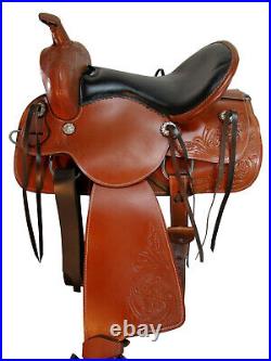 Padded Seat Western Horse Saddle Barrel Racing Horse Leather Tack 18 17 16 15