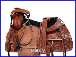 Padded Seat Western Saddle Roping Roper Ranch 18 17 16 15 Tooled Leather Tack