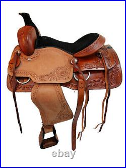 Padded Seat Western Saddle Roping Roper Ranch 18 17 16 15 Tooled Leather Tack