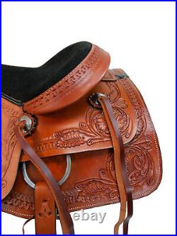 Padded Seat Western Saddle Roping Roper Ranch 18 17 16 15 Tooled Leather Tack