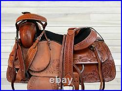 Padded Seat Western Saddle Roping Roper Ranch 18 17 16 15 Tooled Leather Tack