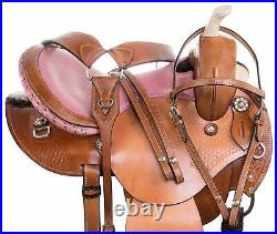 Pink Barrel Racing Western Leather Show Trail Horse Saddle Tack All Sizes F/Ship