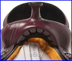 Plum Round Skirt Leather Western Pleasure Trail Horse Saddle Tack Set New 15 16