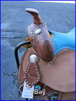 Pony Kids Youth Premium Leather Tooled Leather Western Horse Child Saddle 12 13