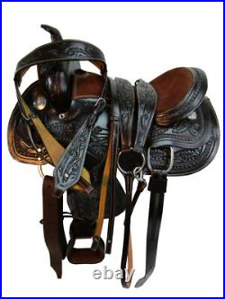 Pony Western Saddle 13 12 10 Pleasure Trail Floral Tooled Leather Barrel Tack