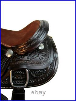 Pony Western Saddle 13 12 10 Pleasure Trail Floral Tooled Leather Barrel Tack