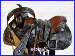 Pony Western Saddle 13 12 10 Pleasure Trail Floral Tooled Leather Barrel Tack